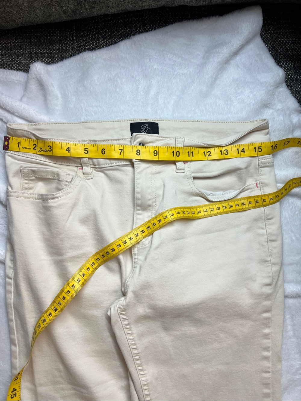 Pink Tartan Cream Cropped High-Rise Jeans#2022